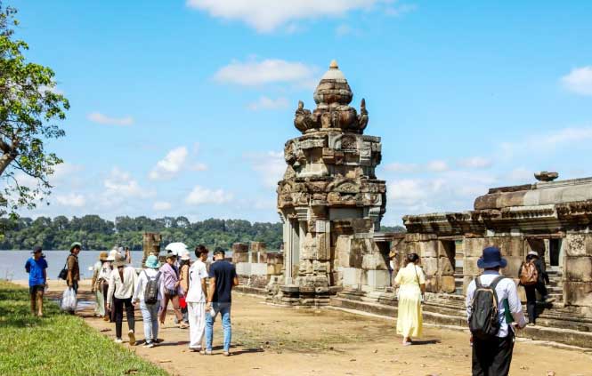West Mebun Temple in the center of West Baray lake Siem Reap Cambodia